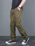 Male Spring Autumn Casual Large Size Straight Leg Pants