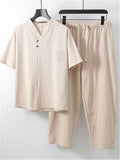 Comfy Loose Cotton Linen  Short Sets