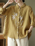 Autumn Cotton Linen Newest All Match Ladies Shirts