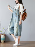 Retro Loose Ripped Denim Jumpsuits