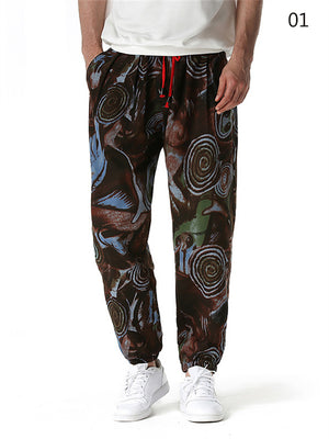 Trendy Cotton Printed Lantern Pants for Men