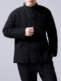 Winter Linen Cotton New Chinese Style Coats For Men