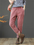 Elastic Corduroy Washed Thicken Autumn Women's Pants