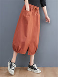 Summer Loose Fashion Large Size Elastic Slit Lantern Lady Skirt