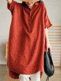 Casual Cotton Linen Medium Style Dresses