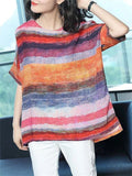 Loose Multicolor Printed Casual T-shirts