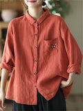 Women's Elegant Cotton Linen Long Sleeve Casual Shirts