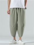 Casual Comfy Solid Color Wide Leg Pants For Men