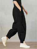 Large Size Slim Tie Feet Lace-up New Cargo Pants For Lady