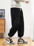 Straight Leg Corduroy Solid Warm Long Pants For Men