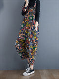 High-waisted Slimming Printed Denim Age-Reducing  Female Jumpsuits