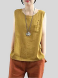 Solid Color Round Neck Women's Shirts