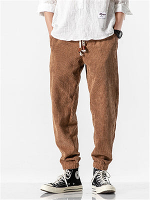 Fashion Solid Color Corduroy Pants