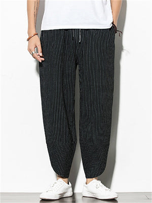 Comfort Casual Striped Linen Pants for Men