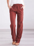 Women's Elastic Band Casual Comfy Cotton Pants