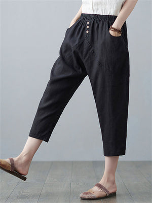 Thin Cotton Linen Oversized Harem Ladies Pants