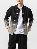 Stand Collar Gradients Casual Jackets Coat