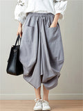 Linen Bloomers Solid Color Skirts In Stock