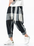 Casual Loose Grid Pants For Men