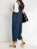 Casual Slim Denim Dungarees Sleeveless Young Women's Jumpsuits