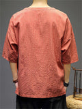 New Linen Chinese Style Solid Color Men's Shirts