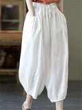 Fashion Drawstring Solid Color Bloomers