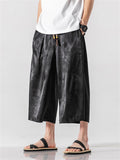 Men's Loose Chinese Style Dragon Shadow Cropped Pants