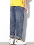 Autumn New Japanese Style Blue Straight Leg Men's Jeans