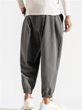 Male Linen Thin Sports Ankle-tied Pants