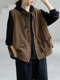 Casual Cargo Button Female Jackets