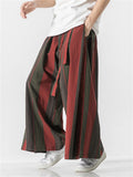 Stripe Pattern Ｗide Leg Loose Pants For Men