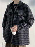 Young Trendy Men's Autumn Winter Houndstooth Jackets