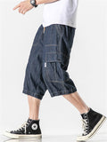 Casual Loose-fitting Men's Jeans With Multiple Pockets