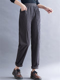 Plush Thick Autumn Winter Corduroy Warm Harem Pants For Women