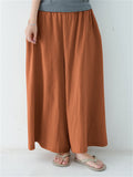 Casual Solid Color Wide Leg Pants