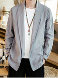 Long Sleeve Relaxed Linen Men's Jackets