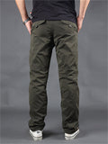 Winter Plus Size Thickened Fleece Male Multi-pocket Pants