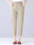 Trendy Elastic Waist Pants With Pockets