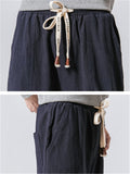 Comfort Drawstring Banded Ankle Linen Pants