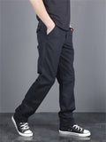 Male Spring Autumn Casual Large Size Straight Leg Pants