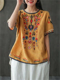 Women's National Style Embroidered Shirts