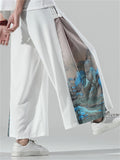 Men's Casual Printed Wide-leg Pants