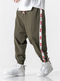 Retro Drawstring Solid Color Pants