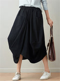 Linen Bloomers Solid Color Skirts In Stock