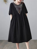 Ladies Large Size Cotton Linen Dresses