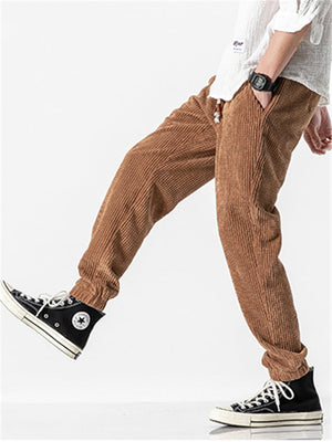 Fashion Solid Color Corduroy Pants