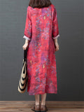 Retro Flower Round Fashionable Dresses For Lady