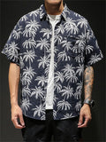 Japanese Style Printed Holiday Relaxed Original Design Men's Shirts