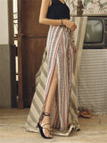 Stripe Relaxed High Waist Long Pants For Women