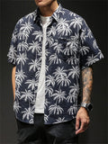 Japanese Style Printed Holiday Relaxed Original Design Men's Shirts